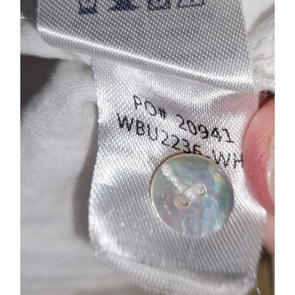 Faherty Leila Jumpsuit Sz Medium White All Organic Cotton Pockets Adj Straps NEW - Picture 14 of 16